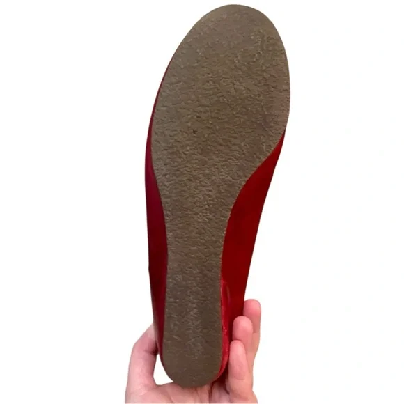 Jeffrey Campbell Maude Red Leather Wedge Shoes Rounded Toe Women's Size 9.5M - Picture 7 of 8